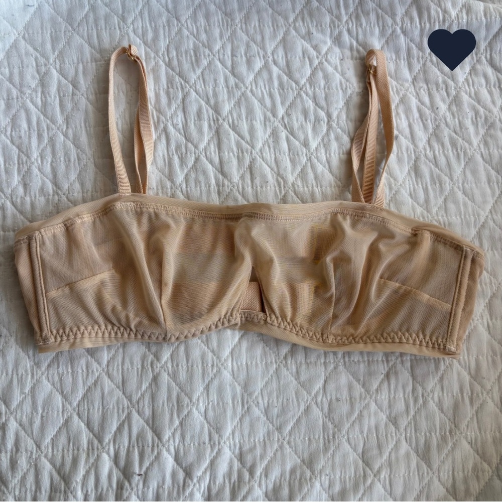 We Are Hot as Hell HAH 32-36 C Adjustable Wired Mesh Bra Nude Keyhole Unlined